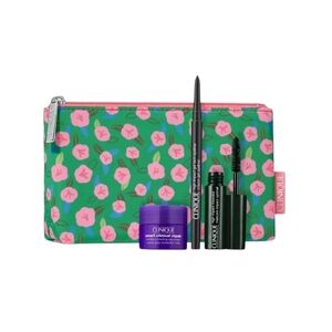 Clinique Floral Cosmetic Bag 3 Piece Makeup & Skincare Set